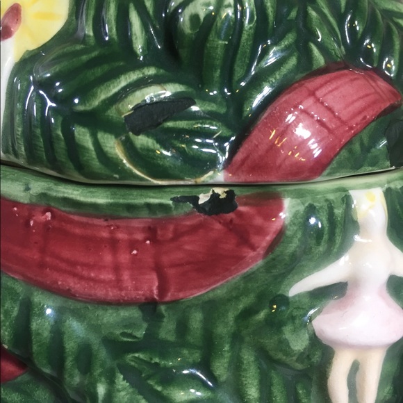 Ceramic Pine Tree Print Cookie Jar 10